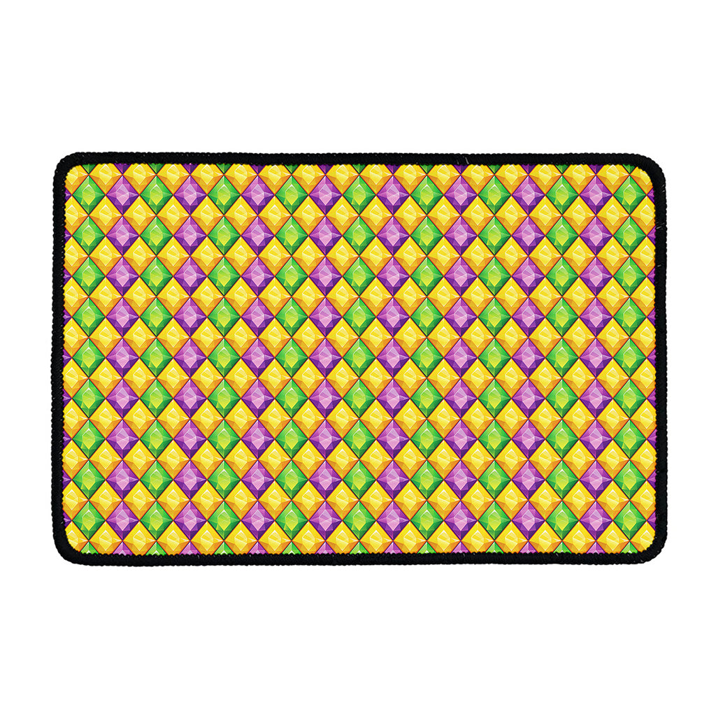 Mardi Gras Diamond Pattern Print Kitchen Mat