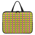 Mardi Gras Diamond Pattern Print Laptop Sleeve With Handle