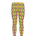 Mardi Gras Diamond Pattern Print Men's Leggings