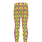 Mardi Gras Diamond Pattern Print Men's leggings