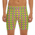 Mardi Gras Diamond Pattern Print Men's Long Boxer Briefs