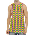 Mardi Gras Diamond Pattern Print Men's Muscle Tank Top