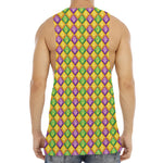 Mardi Gras Diamond Pattern Print Men's Muscle Tank Top