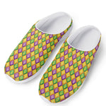 Mardi Gras Diamond Pattern Print Mesh Casual Shoes
