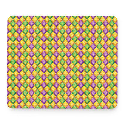 Mardi Gras Diamond Pattern Print Mouse Pad
