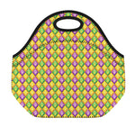 Mardi Gras Diamond Pattern Print Neoprene Lunch Bag