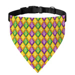 Mardi Gras Diamond Pattern Print Over The Collar Dog Bandana