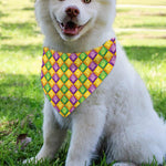 Mardi Gras Diamond Pattern Print Over The Collar Dog Bandana