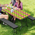 Mardi Gras Diamond Pattern Print Picnic Table Cover