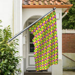 Mardi Gras Diamond Pattern Print Polyester Flag