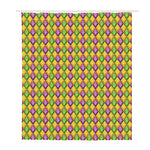 Mardi Gras Diamond Pattern Print Polyester Shower Curtain