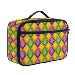 Mardi Gras Diamond Pattern Print Portable Lunch Bag