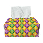 Mardi Gras Diamond Pattern Print Rectangle Tissue Box Cover