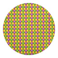 Mardi Gras Diamond Pattern Print Round Blanket