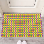 Mardi Gras Diamond Pattern Print Rubber Doormat