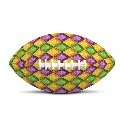 Mardi Gras Diamond Pattern Print Rugby Ball