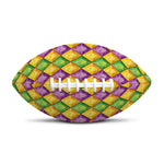 Mardi Gras Diamond Pattern Print Rugby Ball