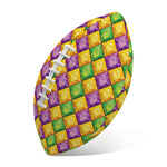 Mardi Gras Diamond Pattern Print Rugby Ball