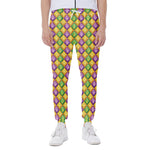 Mardi Gras Diamond Pattern Print Scuba Joggers