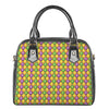 Mardi Gras Diamond Pattern Print Shoulder Handbag