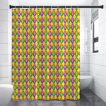 Mardi Gras Diamond Pattern Print Shower Curtain