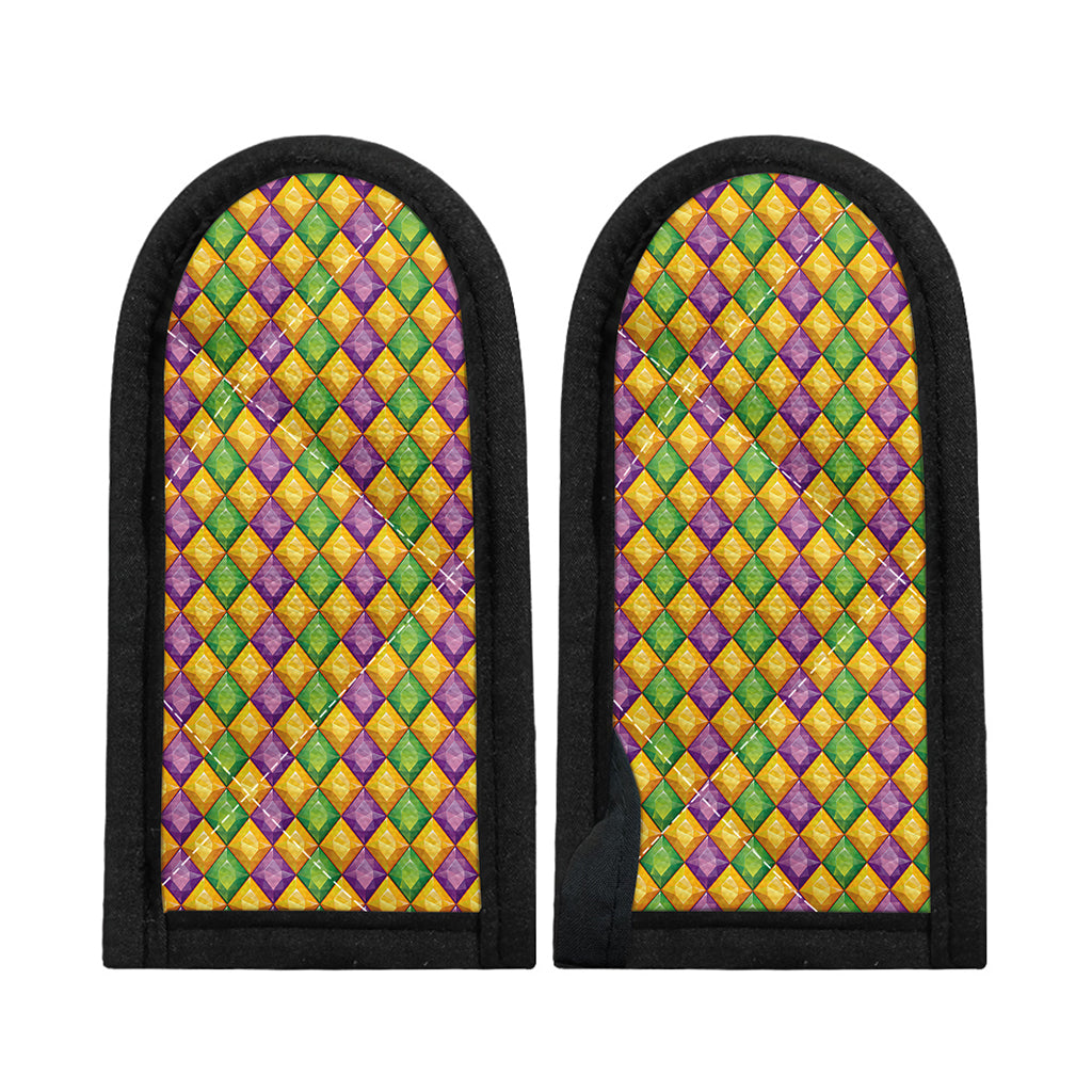 Mardi Gras Diamond Pattern Print Skillet Handle Cover