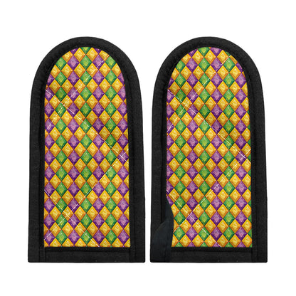 Mardi Gras Diamond Pattern Print Skillet Handle Cover