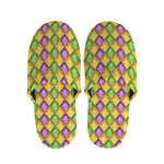 Mardi Gras Diamond Pattern Print Slippers