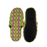 Mardi Gras Diamond Pattern Print Slippers