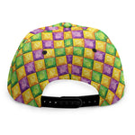 Mardi Gras Diamond Pattern Print Snapback Cap