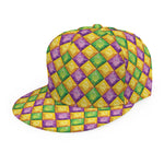 Mardi Gras Diamond Pattern Print Snapback Cap