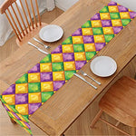 Mardi Gras Diamond Pattern Print Table Runner