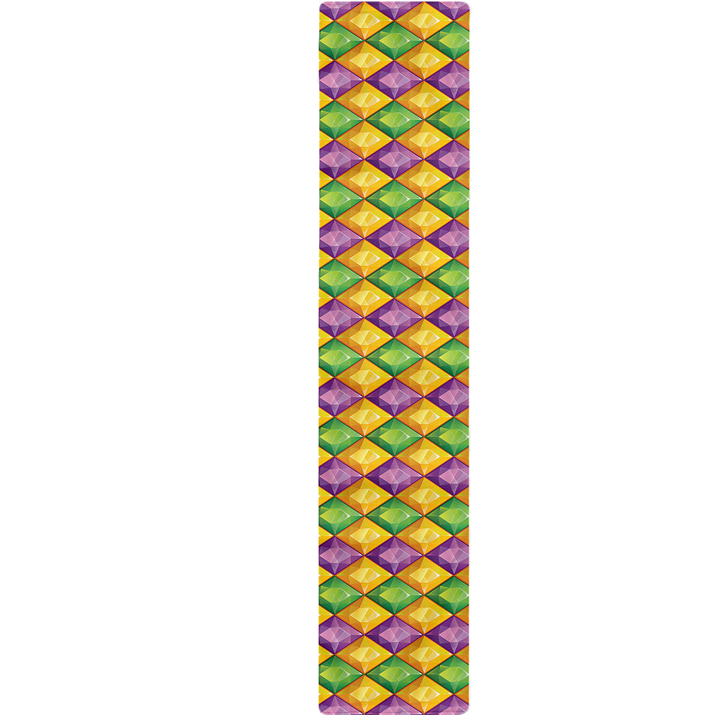 Mardi Gras Diamond Pattern Print Table Runner