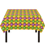 Mardi Gras Diamond Pattern Print Tablecloth