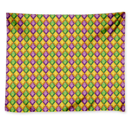 Mardi Gras Diamond Pattern Print Tapestry