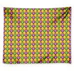 Mardi Gras Diamond Pattern Print Tapestry
