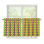 Mardi Gras Diamond Pattern Print Tier Curtains