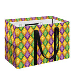 Mardi Gras Diamond Pattern Print Utility Tote Bag