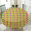 Mardi Gras Diamond Pattern Print Waterproof Round Tablecloth