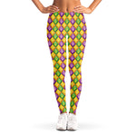 Mardi Gras Diamond Pattern Print Women's Leggings