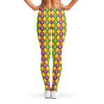 Mardi Gras Diamond Pattern Print Women's Leggings