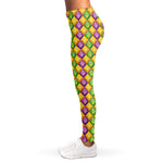 Mardi Gras Diamond Pattern Print Women's Leggings