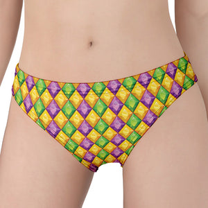 Mardi Gras Diamond Pattern Print Women's Panties