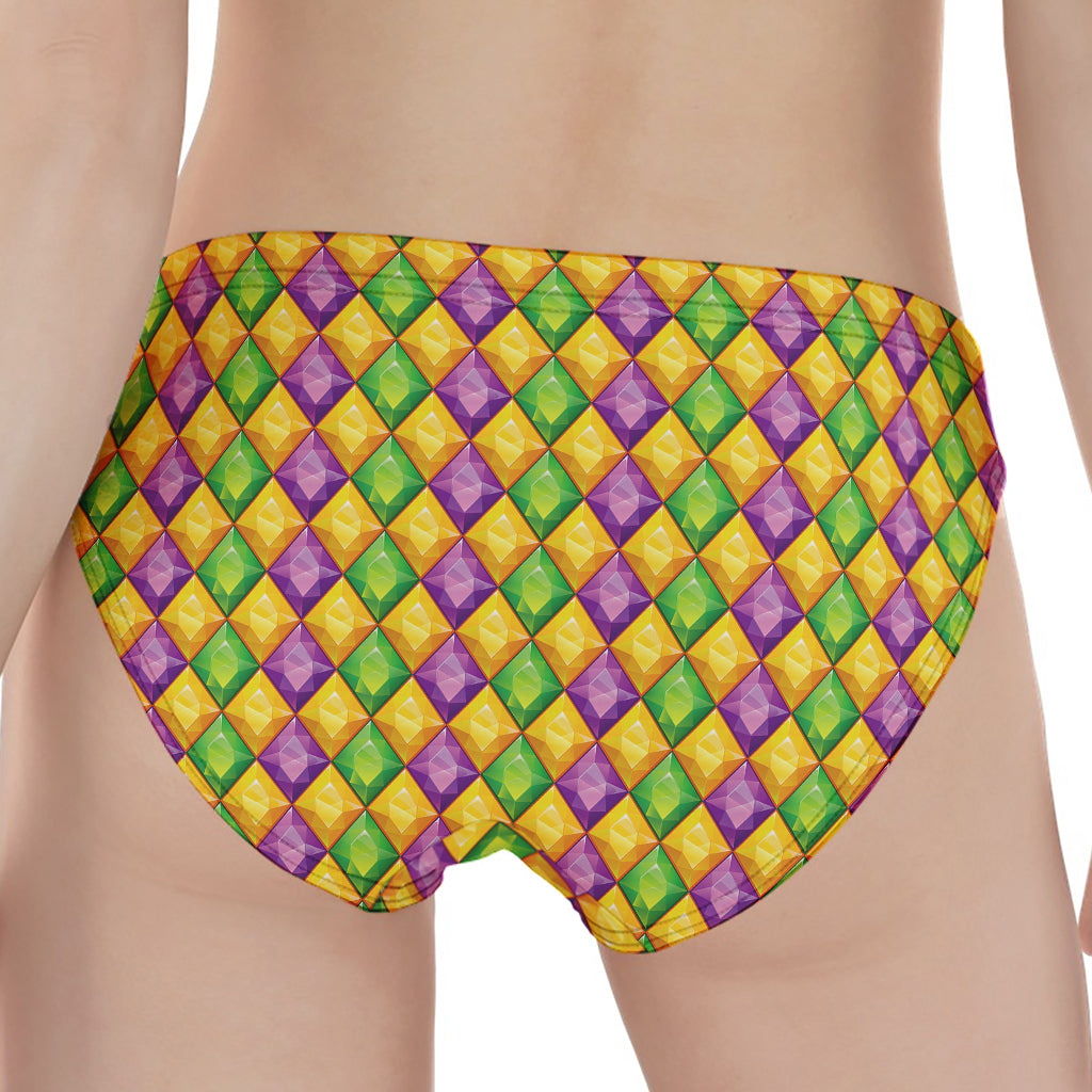 Mardi Gras Diamond Pattern Print Women's Panties