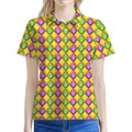 Mardi Gras Diamond Pattern Print Women's Polo Shirt