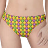 Mardi Gras Diamond Pattern Print Women's Thong