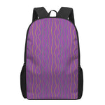 Mardi Gras Dot Pattern Print 17 Inch Backpack
