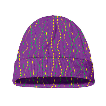 Mardi Gras Dot Pattern Print Beanie