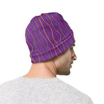 Mardi Gras Dot Pattern Print Beanie