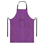 Mardi Gras Dot Pattern Print Bib Apron With Pocket